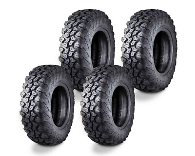 Set 4 FREE COUNTRY ATV UTV Tires 25X8R12 8PR Radial w/Side Scuff Guard 10353