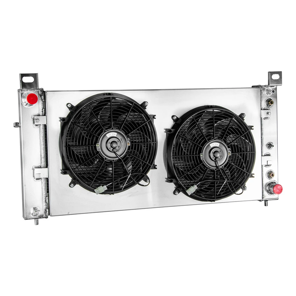 Fit Chevy Silverado / GMC Sierra 2500 1500 1999-2013 4 Core Radiator Shroud Fan Foto 2 de 4