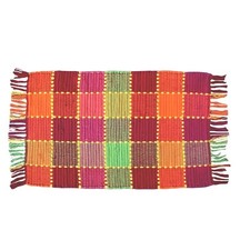 Sonoma Life & Style Plaid Chindi Rug 20 Inch x 34 Inch Colorful Rug NWT