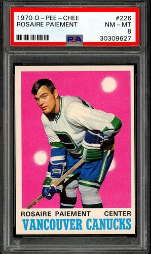 1970-71 OPC O PEE CHEE #226 Rosaire Paiement Rookie PSA 8 NM-MT Canucks 1st Year