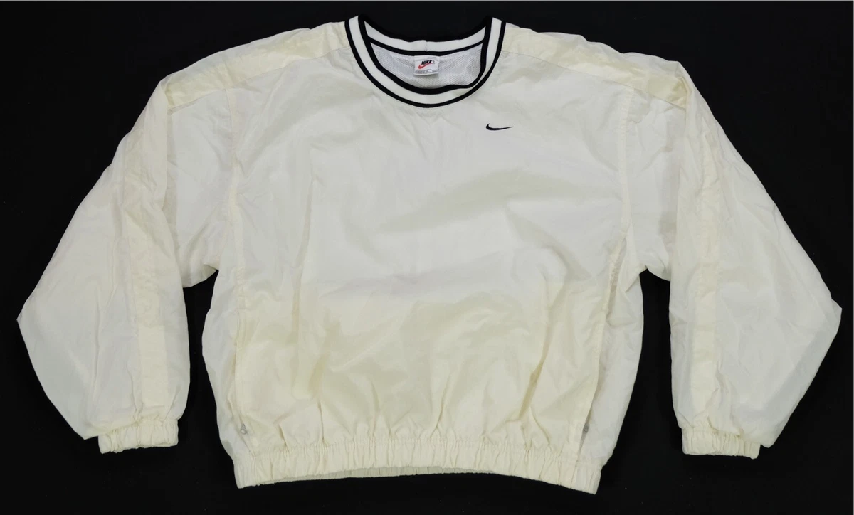 Rare VTG NIKE Embroidered Swoosh Pullover Windbreaker Golf Jacket 90s Youth SZ M