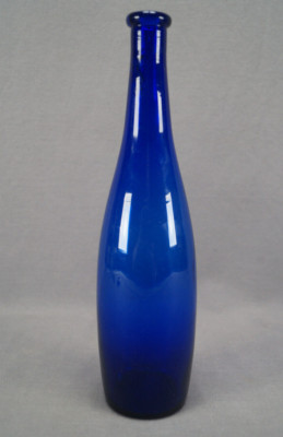 19th Century Bohemian Hand Blown Cobalt Glass Cologne Bottle Circa 1830-1840s