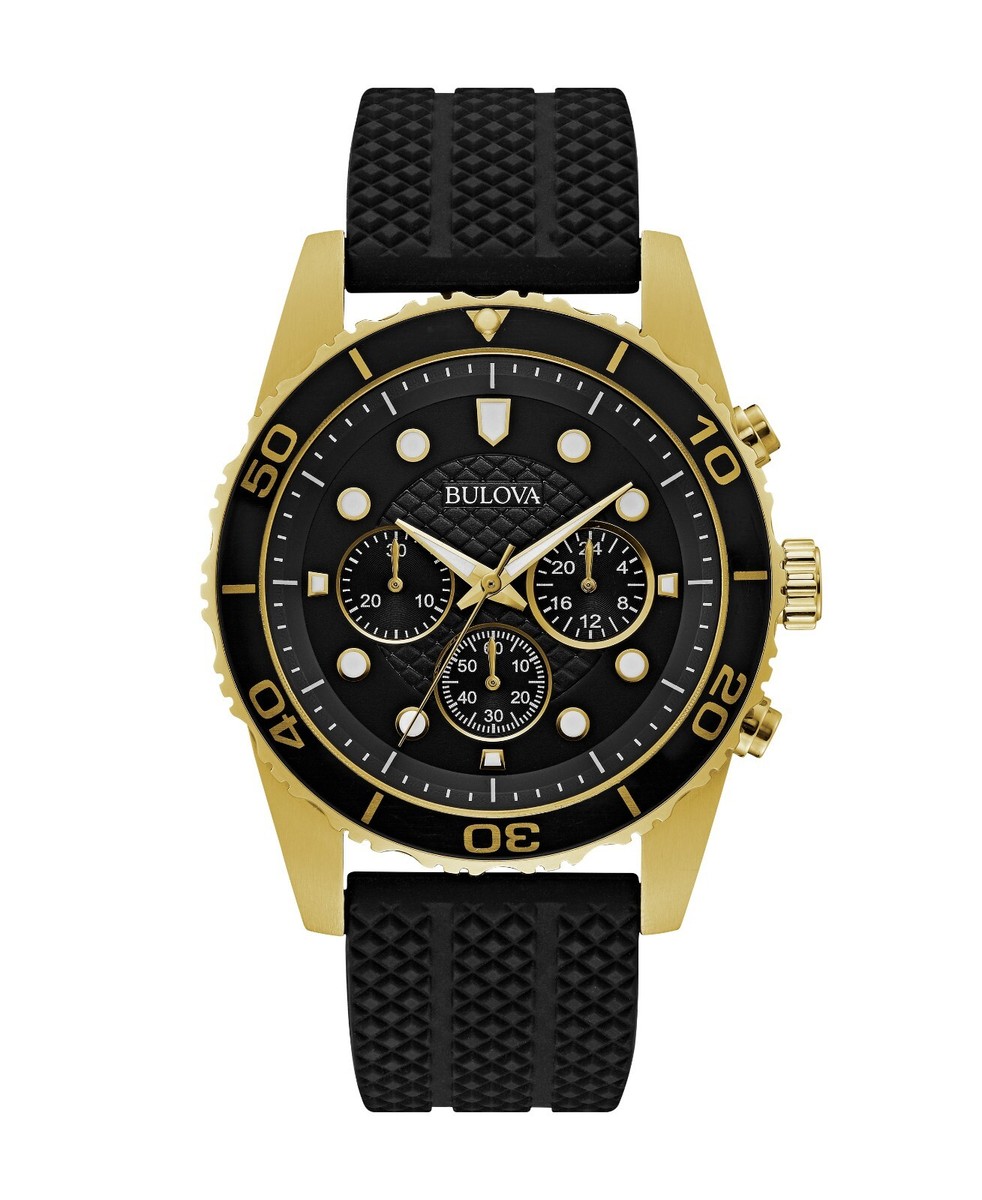 パルデアウパー Bulova Men's Classic Chronograph Luminous Quartz Black Rubber