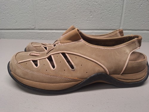 Clarks Sandals Womens 8.5 Springers Fisherman Slingback Beige Leather Comfort - Picture 5 of 7