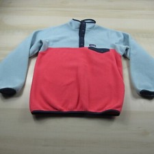 Patagonia Sweater Girls Large Blue Coral Snap T Synchilla Pullover Youth