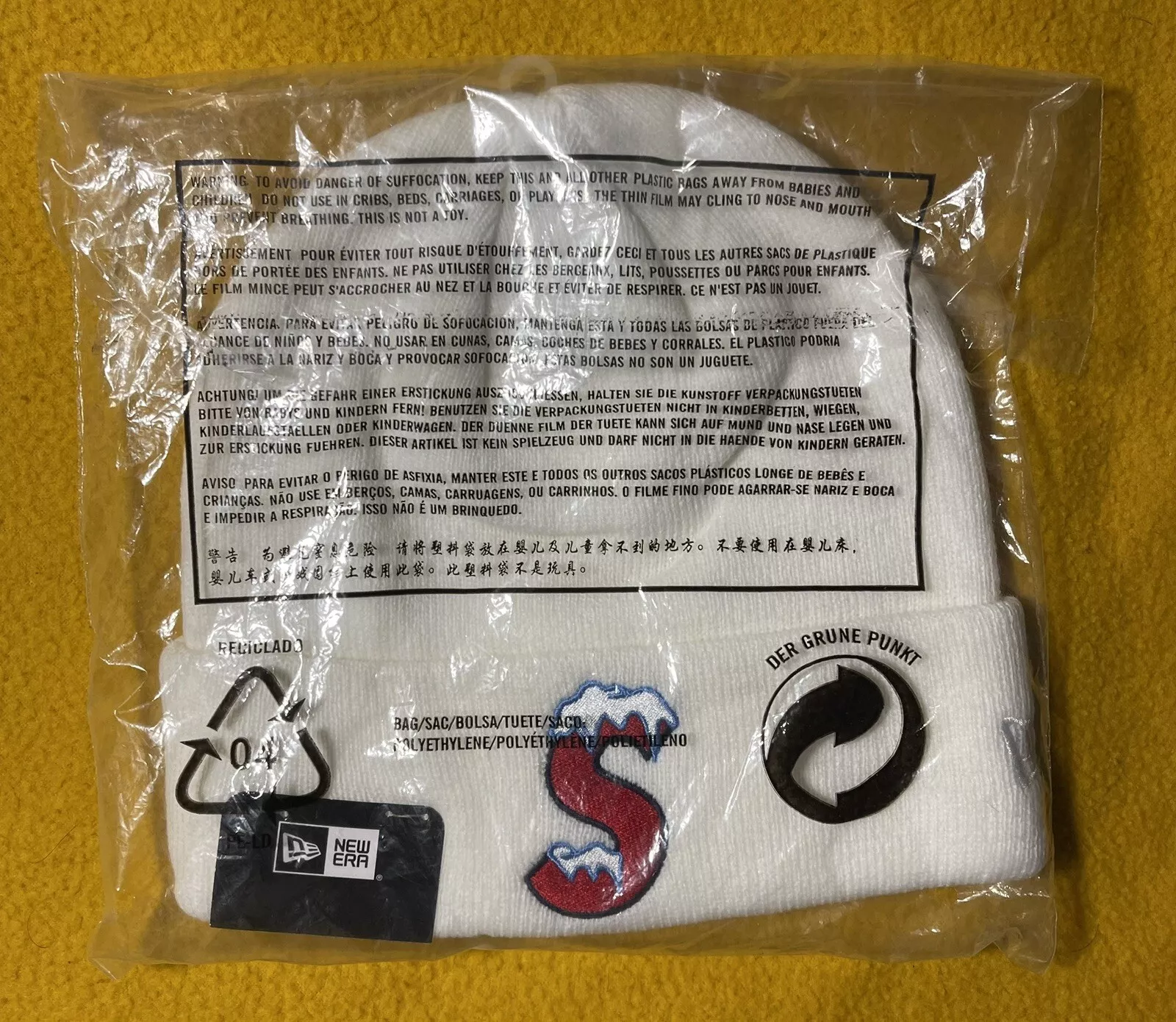 Bonnet FW20 Supreme x New Era S logo blanc/rouge/bleu neuf avec étiquettes