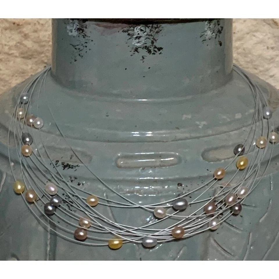 Collar de perlas flotantes Honora multicolor