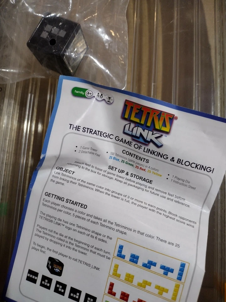 TWO GAMES! Tetris Link Play at Home Game with Bonus 2 Player Tetris Travel Game - Image 4 of 4