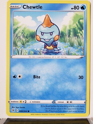 Chewtle 080/264 - NM / M - Fusion Strike Pokemon Card $2 Flat