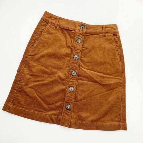 Gonna donna CABI universitaria colore marrone caramello velluto a coste A-Line taglia 4 NUOVA - Foto 1 di 7