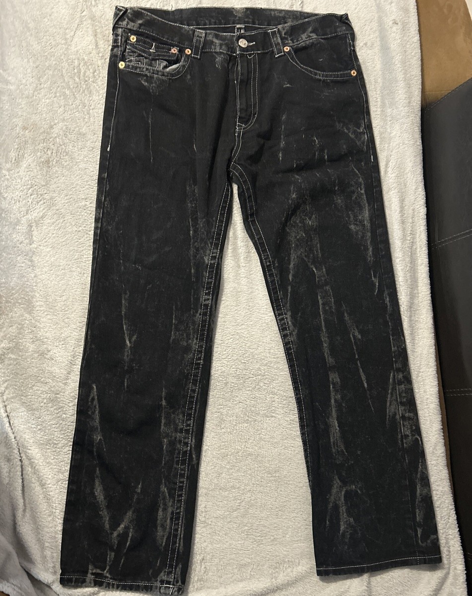 True Religion Straight Black Jeans Mens 40 x 44 Acid Wash True Religion Straight Black Jeans Mens 40 x 44 Acid Wash