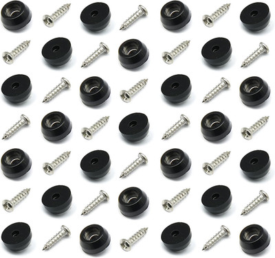 Pies De Goma Para Tabla De Cortar 50 Pz Con Tornillos Acero Antideslizante Negro