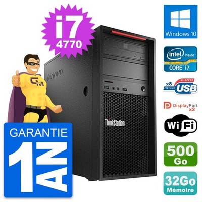 PC tour LENOVO Thinkstation P300 i7-4770 RAM 32Go Scheibe 500Go Windows 10 Wifi