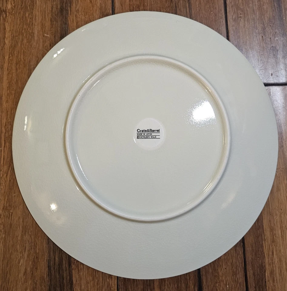 Crate Barrel Kathleen Wills Kita Dinner Plates Ivory Crackle 11in Set Of 3 - Image 4 of 4