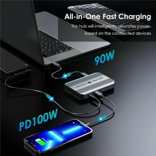 WAVLINK UTD49T 100W PD Input USB-A High Speed Data Transfer Adapter Thunderbolt - 第 6/16 張圖片