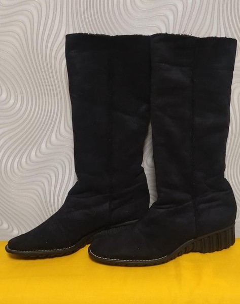 Women Anne Klein Boots Black Suede 42