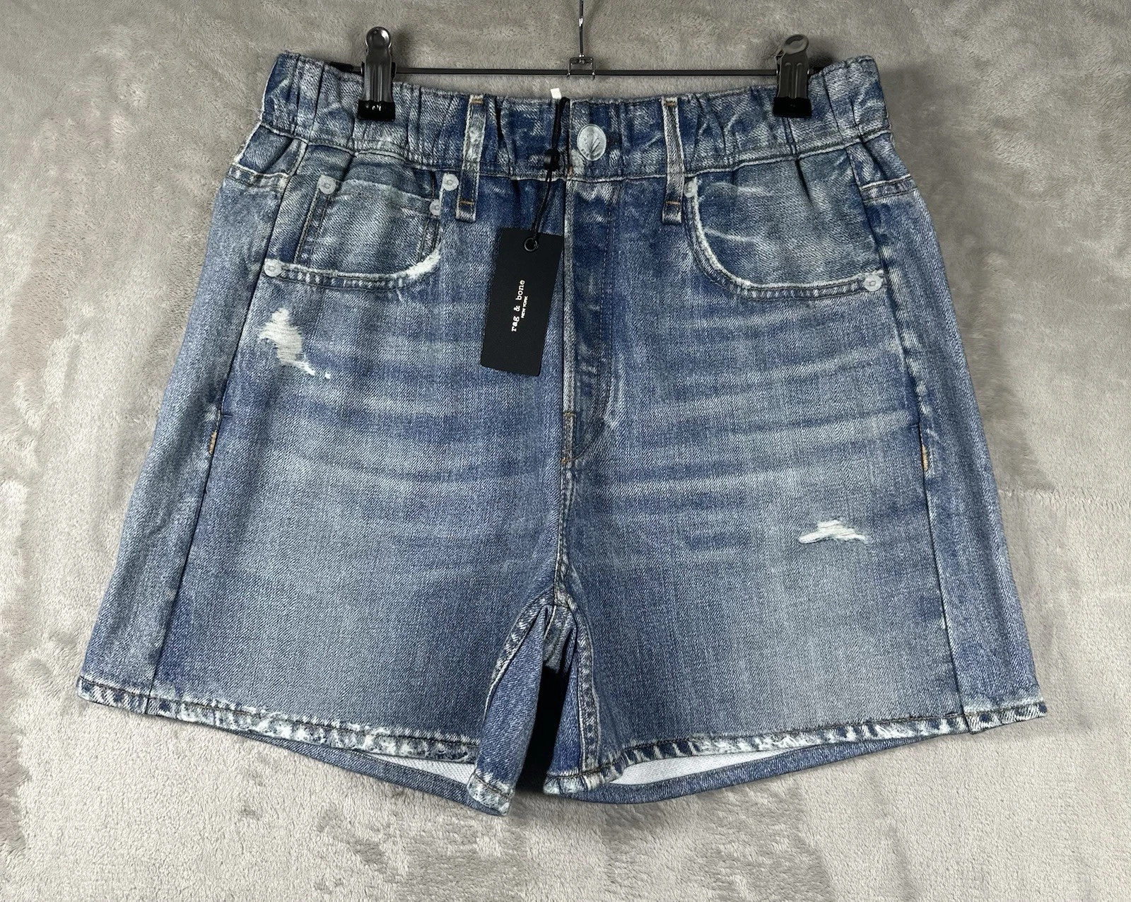 Rag & Bone Miramar Walking Shorts Brooke Small Cotton Terry Elastic Waist New