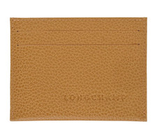 Longchamp Le Foulonne Leather Card Case Holder NIP Nutmeg