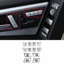 Inner Seat Aluminum Silver Memory Switch Button Sticker For Benz C~Class 2008~14