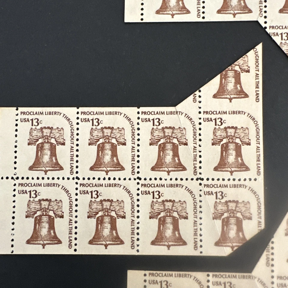 3 USA 1975, LIBERTY BELL, ERROR Booklet Panes Sc#1595c, Dramatic EFOs - Image 3 of 4