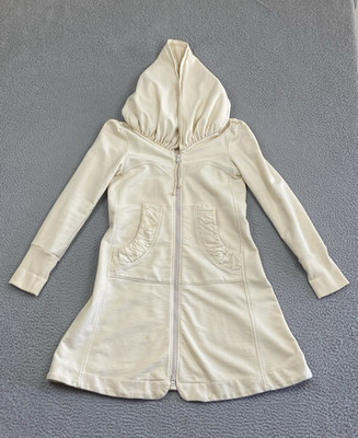 $319 Prairie Underground Size S Long Cloak Hoodie Ivory Vanilla Girl Streetwear