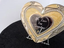 Trinket Box Things Remembered "We Love You Grandma" Velvet Lined Cream Enameled