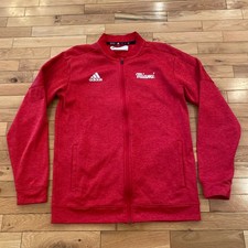 Adidas Mens Miami University Redhawks Track Jacket Red Heather Full Zip LT Tall