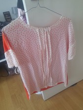 Ladies MAXMARA WEEKEND Orange Dotted Top Ruffle Detail UK 10