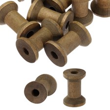 10Pcs Wooden Empty Spools 1.2" x 0.8" Sewing Thread Spool Brown