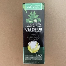 NEW Aliver Al Iver Jamaican Black Castor Oil Cold Pressed Sealed 2.02 oz Bottle