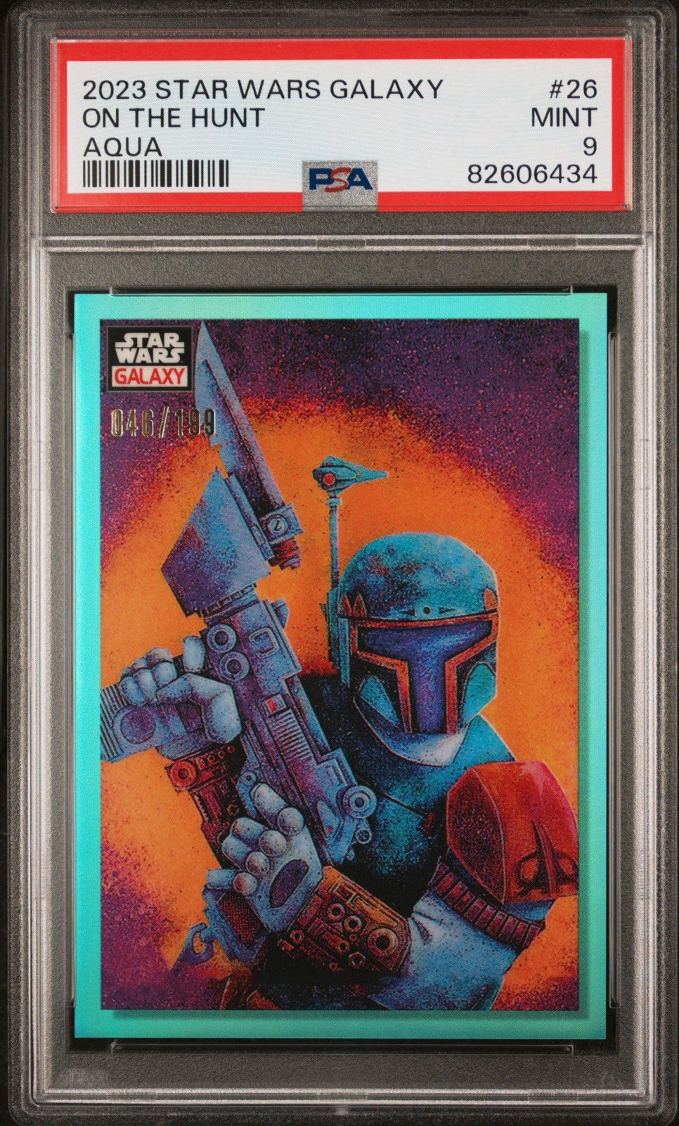 2023 Chrome Star Wars Galaxy AQUA REFRACTOR On the Hunt 26 BOBA FETT /199