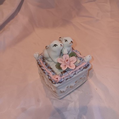 Small Rabbit Trinket Dish With Lid