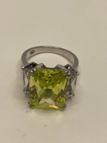 Vintage Cubic Zirconia Crystal 925 Sterling Silver Ring - Picture 7 of 8