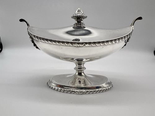 VTG 800 Silver Fornari Roma Italian Lidded Silver Sauce Tureen 274 Grams