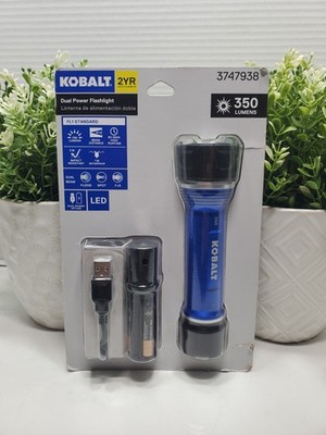 Kobalt Dual Power Flashlight - 3747938 - 350 Lumens - Model #68113 - NEW