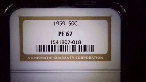 1959 Franklin Half Dollar PF67 – Brilliant Proof – Cert# 1541807‑018