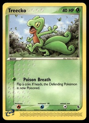  Treecko 75/109 Pokemon Card Ruby and Sapphire Common 40 HP Lightly Played CP