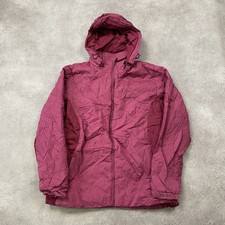 Pierre Cardin Rain Jacket Womens Medium Full Zip Hiknig Outdoor Coat, Purple
