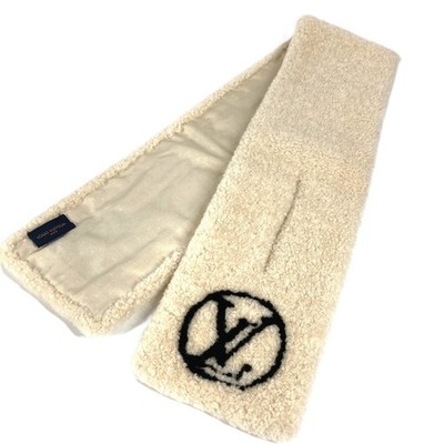 LOUIS VUITTON M76452 Monogram flower Echarpes Sheepskin Tippet Scarf Shearing