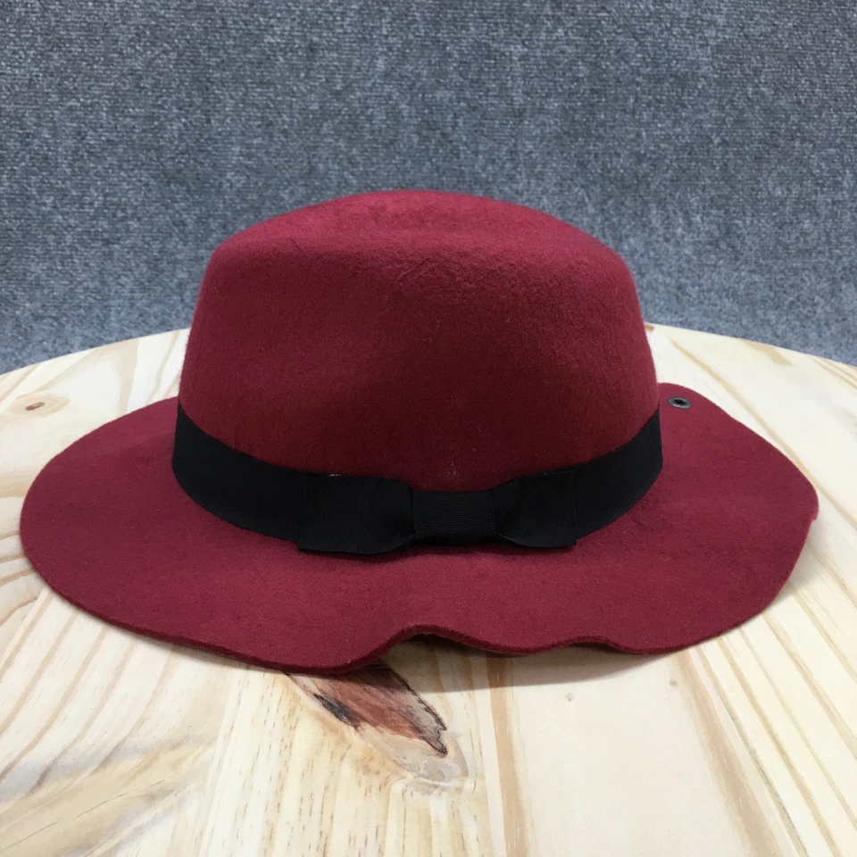 Sombrero Peter Grimm Fedora Unisex Rojo Talla Única Ajustado Redondo Ala Curvada Lana Foto 4 de 4