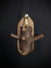 Produktbild - Vintage Messing Frosch und rustikaler Ast Garderobe. Oaken’s Arts Original
