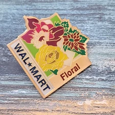 Walmart Associate Employee Pin - Floral Department Flowers Roses Poinsettia