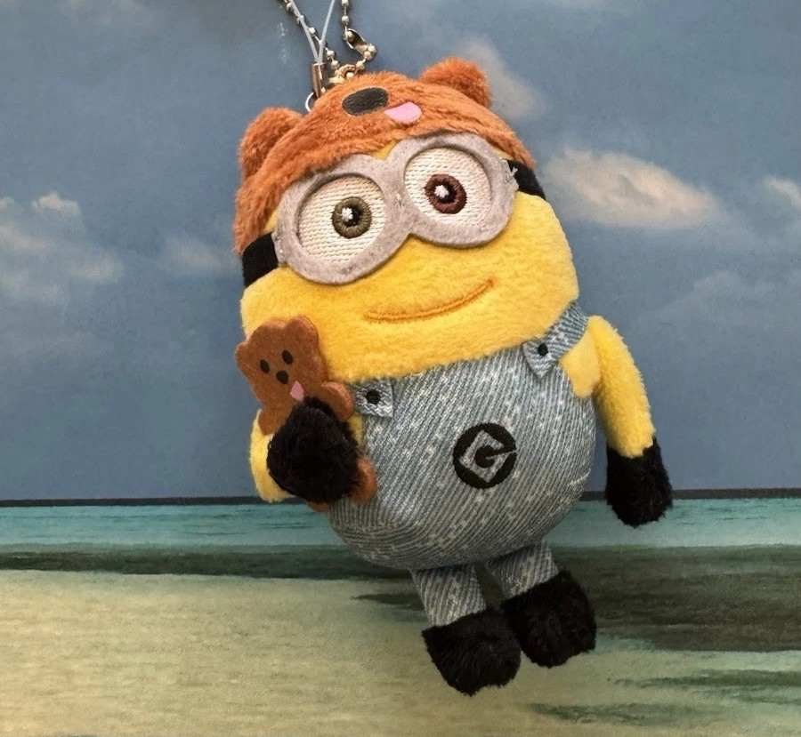 【新品】Mmeeme ribbon shirring minionepiece Universal Studio Japan Minion Bob Bear Hat Keychain Key Chain