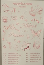 Autographed Chappell Roan Midwest Princess Tour Poster Flash Tattoo
