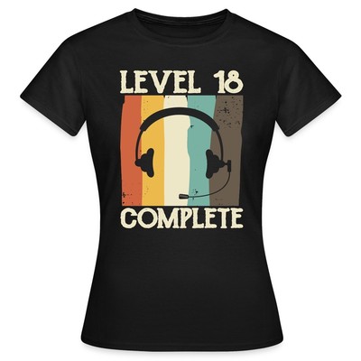 Level 18 Complete Retro Design Geschenkidee Frauen T-Shirt