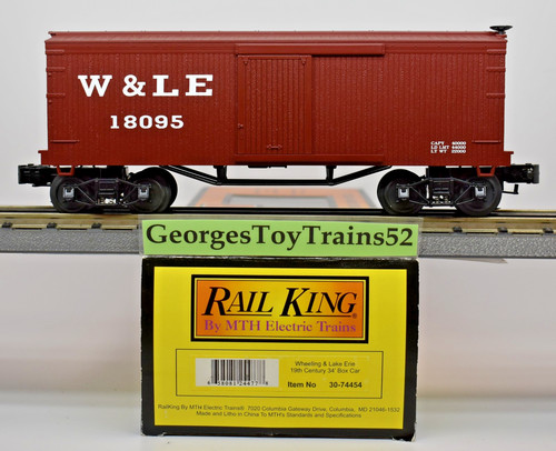 MTH RAILKING 18095 W&LE WHEELING & LAKE ERIE SIGLO 19 34' VAGÓN DE CAJA 30-74544 NUEVO EN CAJA | Condition: Used