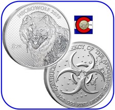 2026/2029 Zombucks World Necrowolf BU 1 oz 0.999 Silver Round/Coin in Capsule