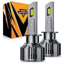 AUXBEAM H1 LED Headlight Bulb Kit High Low Beam 25000LM Super Bright 6500K White