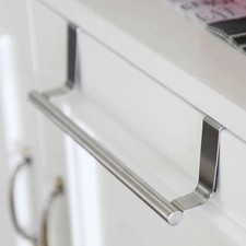 Hanging Towel Rack Cabinet Door Kitchen Bathroom Organizer No Drill Holder