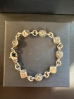 CHROME HEARTS Bracciale Argento Dadi Cuori Cromati